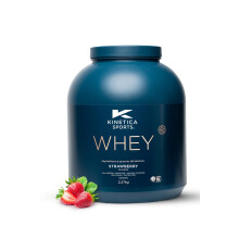 Kinetica Sports Whey Protein Powder - Strawberry, 2.27 Kg, 76 Servings | 23g Protein, 5.5g BCAA Amino Acid & 4.32g Glutamine | Recovery Shake for Opti