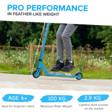 BOLDCUBE Stunt Scooter Cyan Blue for Kids Ages 6-12 8-12 Years | Freestyle Pro 360 | Aluminium Deck | ABEC 7 | Micro Crystalized Deck