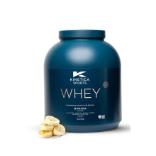 Kinetica Sports Whey Protein Powder - Banana, 2.27Kg, 76 Servings | 23gm Protein, 5.5gm BCAA Amino Acid & 4.32gm Glutamine | Recovery Shake for Optimu