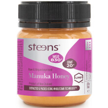 Steens Manuka Honey MGO 830+ Pure & Raw 100% Certified UMF 20+ Manuka Honey - Bottled and Sealed in New Zealand - 225g