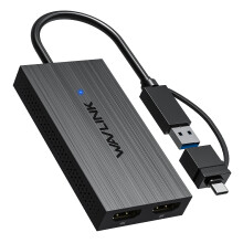 WAVLINK USB 3.1 & USB C to Dual HDMI Adapter, DisplayLink 4K@60Hz Dual Monitor Hub, Compatible with MacBook M1/M2/M3/M4, New MacBook Neo & Windows
