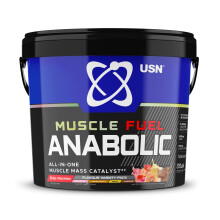 USN Muscle Fuel Anabolic Variety (Chocolate, Strawberry, Banana, Caramel Peanut) All-in-one Protein (4kg): Workout-Boosting, Protein Powder for Muscle