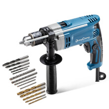 DongCheng 710W Hammer Drill 13MM Keyed Chuck Impact Drill with 15PCS Drilling Bits for Concrete,Metal & Wood DZJ05-13