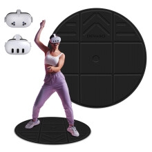 DEVASO Foldable VR Mat for Meta Quest 3S, Round Anti Fatigue Mat, Non-Slip and Comfortable Floor Mat, Premium Game Accessories for PSVR2, Quest 3/Que