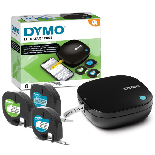 DYMO DYMO LetraTag 200B Bluetooth Label Maker Value Pack | Compact Label Printer | Connects Through Bluetooth Wireless Technology to iOS and Android | Incl
