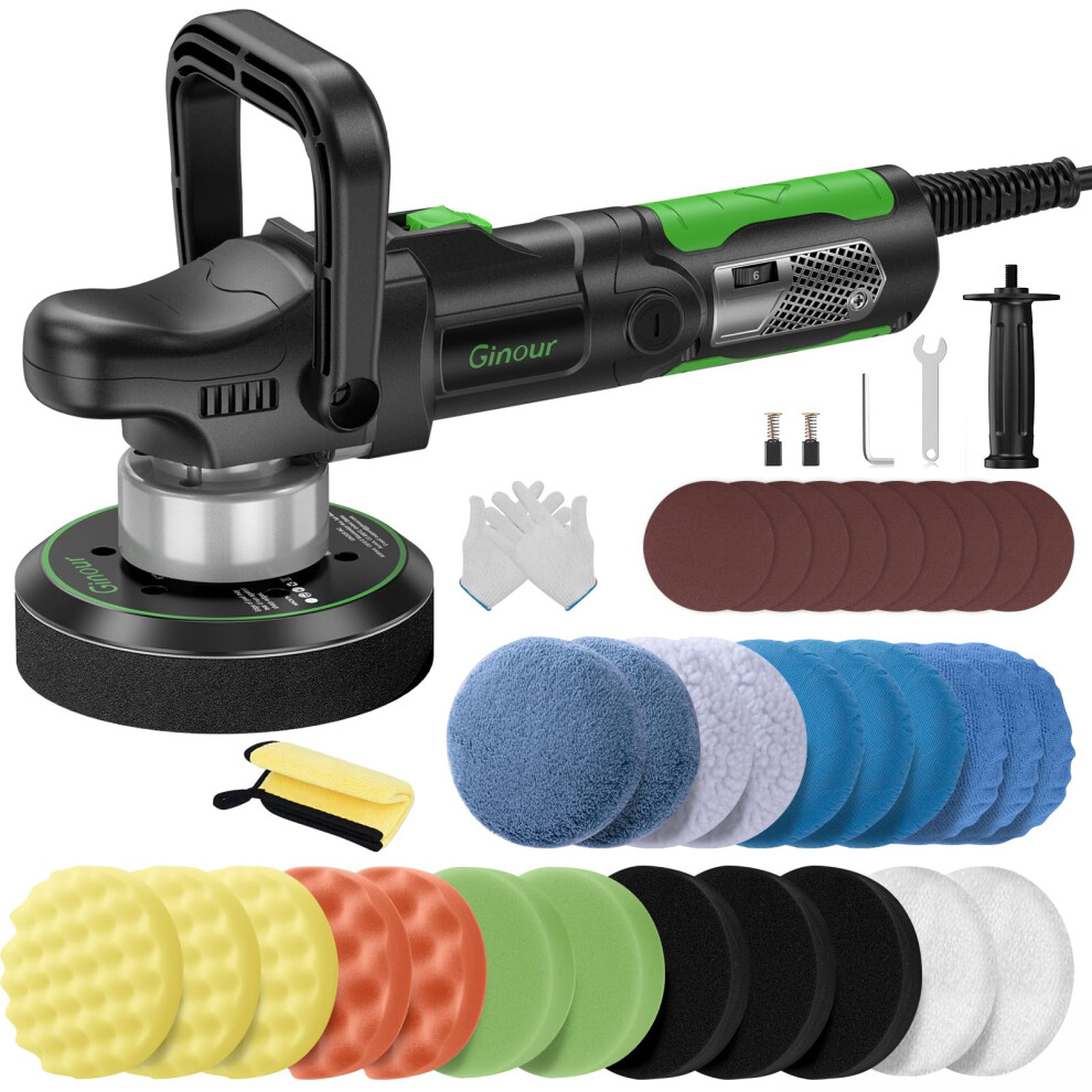 Ginour 1050W Dual Action Car Polisher For Car Detailing, 6 Variable Light 5002981002115