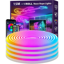 AILBTON Led Neon Rope Lights 15m Flexible Led Rope Lights,Control with App/Remote,Multiple Modes,RGB Neon Music Sync Gaming Strip for Bedroom Indoor