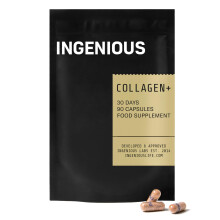 INGENIOUS Hydrolysed Marine Collagen Capsules, 100% Pure Marine Collagen Peptides Capsules with Hyaluronic Acid and Natural Astaxanthin, Supports Smoo