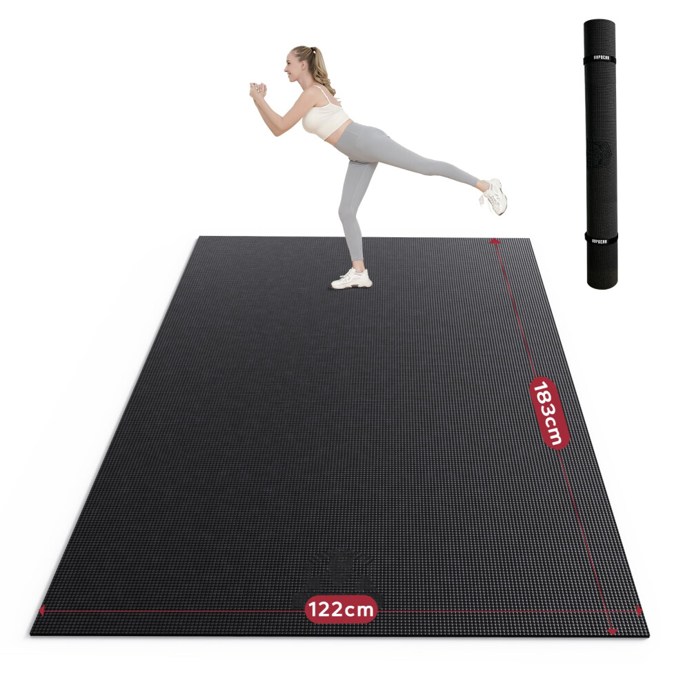 Photos - Yoga HAPBEAR Large  Mat-6'4', Non-Slip, Ultra Durable, 0.31''(8mm) Thick Workout Mats for Home Gym, Large Exercise(183122cm)