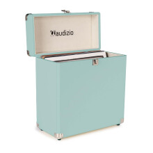 Audizio RC32 Vinyl Record Storage Case - Stylish LP Storage Case, Durable Record Case Holder with Soft Flannel Lining, Holds 30-35 Records, Sturdy Han