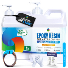CRAFT RESIN 8L Crystal Clear Epoxy Resin Kit - Food Safe & UV Resistant for DIY Art, Wood, Jewellery Making, Coasters, Mould Casting Resin Epoxy