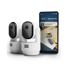 Arlo Essential 3 Pan-Tilt-Zoom Indoor Security Camera HD, Wired Home CCTV with Auto Privacy Lens Cover, 360 Degree, Night Vision, Pet Camera, 2 Way Au