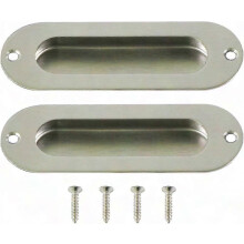 Flat Pull Handle Kit for Sliding Doors - One Piece Stainless Steel Design