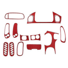 For Corvette C5 1998-2004 Carbon Fiber Full Interior Kit Central Control Gear Cover Trim Decoration Sticker,Red