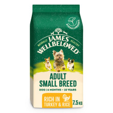 James Wellbeloved Hypoallergenic Dry Dog Food for Adult Small Breed Turkey & Rice 7.5 kg