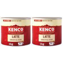 Kenco Latte Instant Coffee Tin 1kg, Smooth & Silky (Pack of 2)