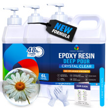 CRAFT RESIN 6L Crystal Clear Deep Pour Epoxy Resin Kit with Pumps - Food Safe & UV Resistant Best for DIY, Art, River Table, Wood, Flower, Mould Casti