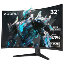 KOORUI 32 Inch Curved Gaming Monitor, QHD 1440P, 170Hz, VA 1500R
