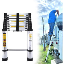 Telescopic Ladder Collapsible Step Ladder Securing Bolt 3.2m Extendable Stainless Steel Folding Extending Portable 11 Steps Extension DIY Multi Purpos