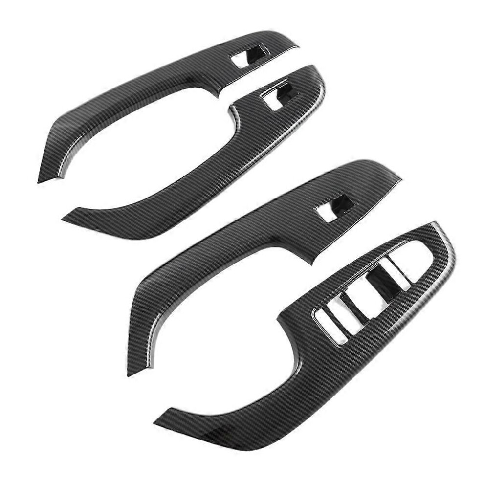 Car Window Lift Switch Button Cover Interior Door Armrest Trim Panel Carbon Fiber Color For Byd Seal / Byd Atto 4 9319739854985