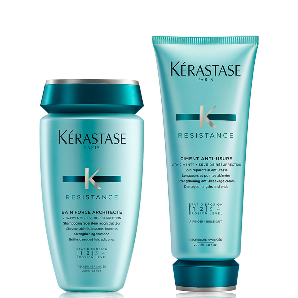 Kerastase Kã©Rastase Resistance Bain Force Architecte 250Ml & Ciment Anti-Usure 200Ml Duo