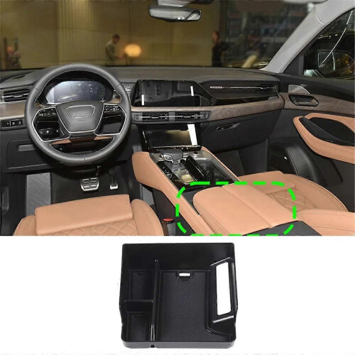 Center Console Organizer Armrest Storage Box Tray compatible for Q6 2023 1