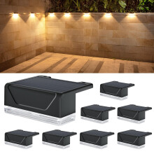ELLASAY Fence Solar Lights Outdoor: 8 Lighting Modes with 3000K & RGB Colour Solar Powerd Wall Lights - Waterproof IP65 - Outside Decor for Garden Dec