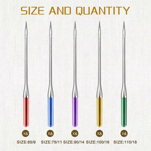 30 PCS Universal Sewing Machine Needles,Regular Point Sewing-Needles 1