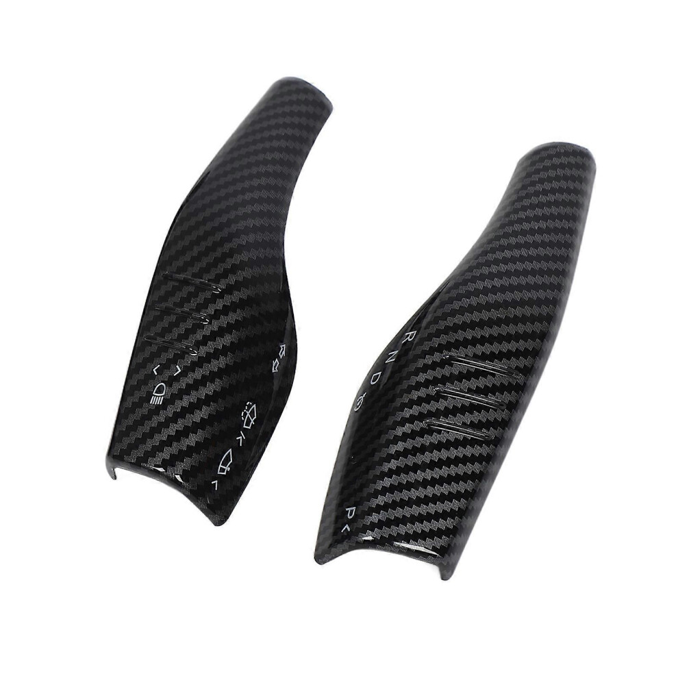 2Pcs Steering Wheel Gear Shift Cover Real Carbon Fiber Scratch Proof Replacement For Tesla Model 3 Y Forging Matte 9319739904543