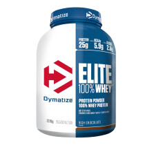Dymatize Elite 100% Whey Rich Chocolate 2170g - High Protein Low Sugar Powder + Whey Protein and BCAAs