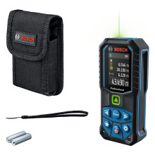 Bosch Professional Laser Measure GLM 50-23 G (green laser, tilt sensor, range: up to 50m, robust, IP65, 1.5 mm*, 2x AA batteries, hand strap, pouch)