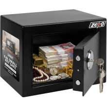 ZENO Safe Box 6.6L | Small Home Security Box For Office Use | Steel Lock Money Storage Vault With Keys | Mini Valuables Lock Box For Cash Jewellery Do