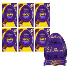 Cadbury Twirl Chocolate Easter Egg, Includes 1 Extra Large Chocolate Shell and 2 Twirl Bars, Gift for Easter, 218 g (Pack of 6)