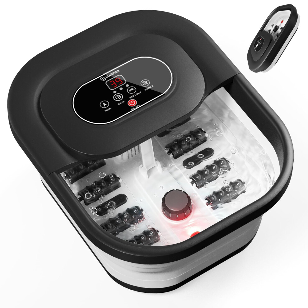 Comfier Heated Foot Spa Massager, Foot Bath With Vibration, Bubbles, Massage Rollers, Adjustable Temperature For Comfort Home Spa, Gifts For Women Men