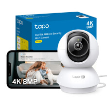 Tapo NEW C250 4K 8MP Pan/Tilt Indoor House Security Camera,Pet Camera, Baby Camera Monitor, Auto Tracking, AI Detection, IR Night Vision, Flexible Sto