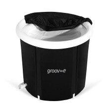 Groov-e Portable Ice Bath - Foldable Outdoor Cold Plunge Tub for Cold Water Therapy and Training Recovery, Collapsible Outdoor Ice Bathtub with Lid an