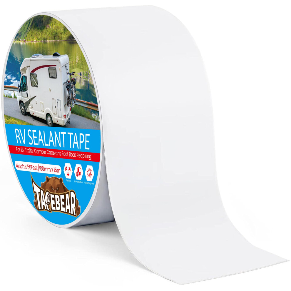 Tapebear Rv Sealant Tape 10Cm*15M, Rv Roof Tape Waterproof Seal Tape Uv & Weatherproof Repair Sealant Roofing Tape Stop Leak For Camper, Trailer,Boat 645707337648