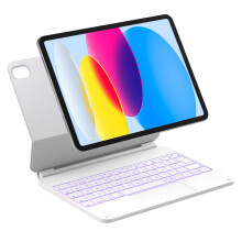 Inateck Magnetic Keyboard Case for iPad 10th Generation 10.9 inch/11th Generation 2025 A16 11 inch, Floating Stand, 7-Color Backlighting, with Touchpa