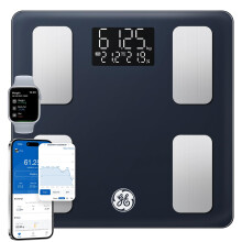GE Smart Scale for Body Fat, Bathroom Weight Scales for BMI Muscle Mass Digital Bluetooth Electronic Body Composition Monitor for People with App Larg