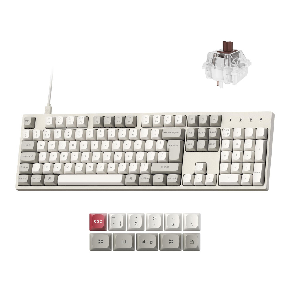 Keychron C2 Pro 8K Wired Mechanical Keyboard - Uk Iso Layout, 8000Hz Polling Rate, Qmk/Via Programmable Hot-Swappable Switch, Rgb Backlit Full S Brown 4894979043191