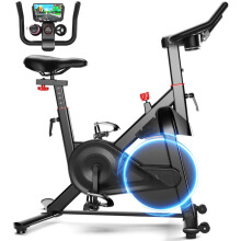 Lacuffy Exercise Bike Indoor Cycling Bike 136 kg Weight Capacity Magnetic Stationary Bike Fitness Spin Bike with LCD Display and APP for Home