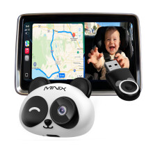 MINIX CA520 Wireless CarPlay Baby Car Camera for iPhone, 1080P HD Rear Seat Baby Monitor with Night Vision, 150 Wide View, Low Latency, Plug & Play