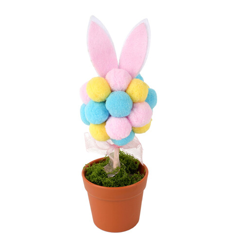 Easter Decorations Artificial Bunnies Ear Potted Plant-Pink