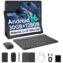 Whitedeer Tablet Android 16, 10 inch Tablet 30GB RAM 128GB ROM/2TB, Android Tablets Octa-Core Processor, Tablet 10 inch with Pen and Keyboard, WiFi 6&