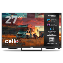 Cello CTRAV-27TZ 27" Smart 12V Traveller TV with Tizen OS by Samsung, Built-in Satellite, Gaming Hub, Pitch Perfect Speakers, Bluetooth, Netflix, UK M