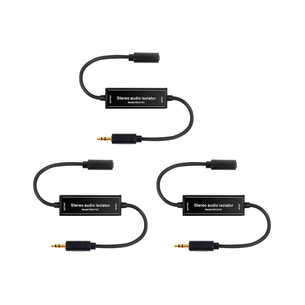 3X Stereo Audio Isolation 3.5Mm Speaker Audio Noise Noise Common Ground Filter Eliminator Ground Loop Isolator 4711239439856