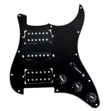 Prewired Pickguard with Versatile HSH Pickup, Easy Installation, Black Full Set for Stratocaster and SQ ST Guitar