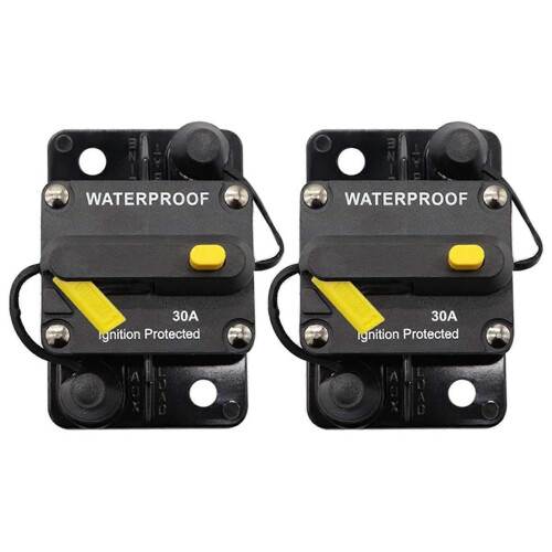 2x Διακόπτης κυκλώματος 30 Amp 12V-48V DC Χειροκίνητη επαναφορά γ