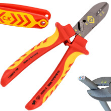 C.K RedLine 2025 Edition VDE CombiCutter 3, 160 mm German Electrical Wire Cable Side Cutter, Stripper, Bender and Screw Shear, Heavy Duty Electrician