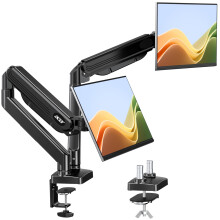 Acer Dual Monitor Arm for 17 to 32 Inch Screens, Double Monitor Stand Adjustable, Gas Spring Desk Mount, VESA 75/100mm for Curved Screen, Tilt Swivel